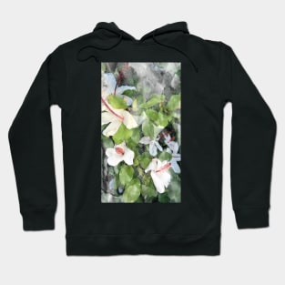 My White Hibiscus Flowers Hoodie